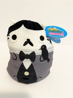 Cats vs Pickles Chonks Edgar Nevermore Bean Plush Toy Black White 5” Beanie NWT